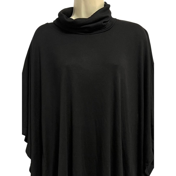 Natori Poncho Top Womens Small Black Cowl Neck Dolman Sleeve Relaxed Knit - Picture 3 of 8